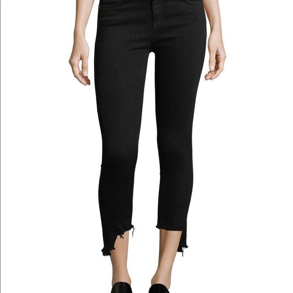Rag & Bone 10 inch Capri Black Destroyed Hem‎ Jeans Size 6 - Picture 4 of 14
